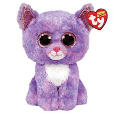 TY BEANIES BOO CASSIDY LAVENDER CAT, 15CM