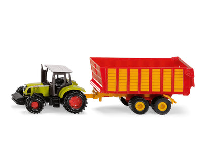 Siku 1650 Claas Tractor With Silage Trailer
