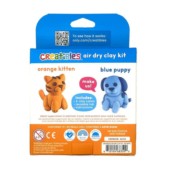 Ooly Creatibles Air Dry Clay Kit Pet BFFs