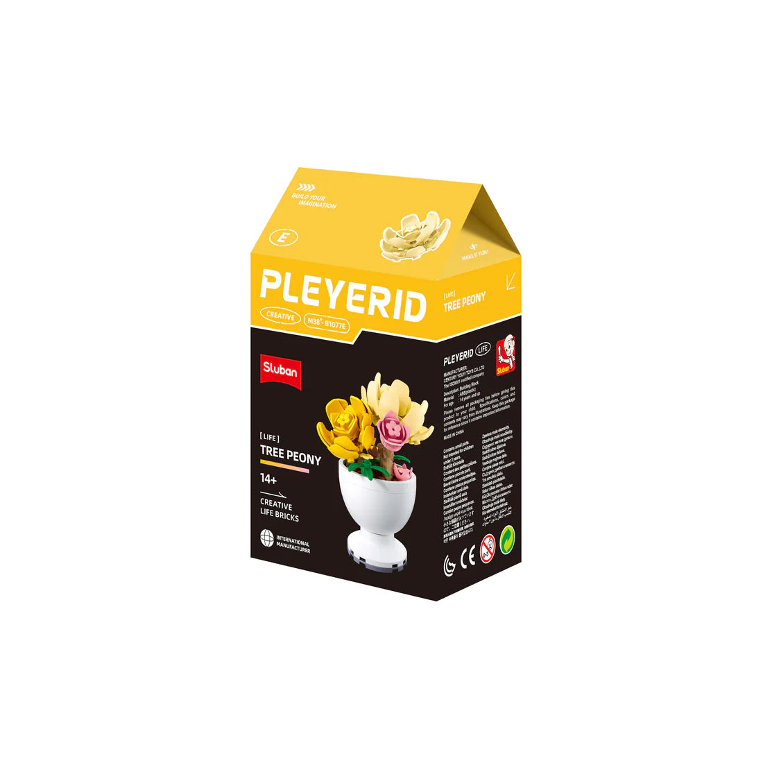 Sluban B 1077 F Potted Plants Lifelike Flowers CDU 6 Assorted