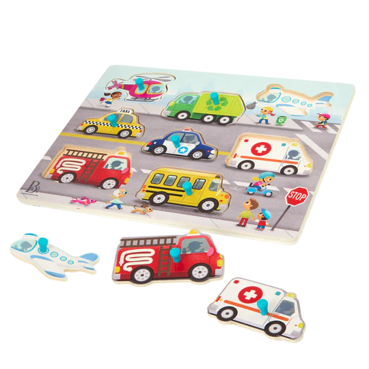 Peek & Explore Vehicles Peg Puzzle