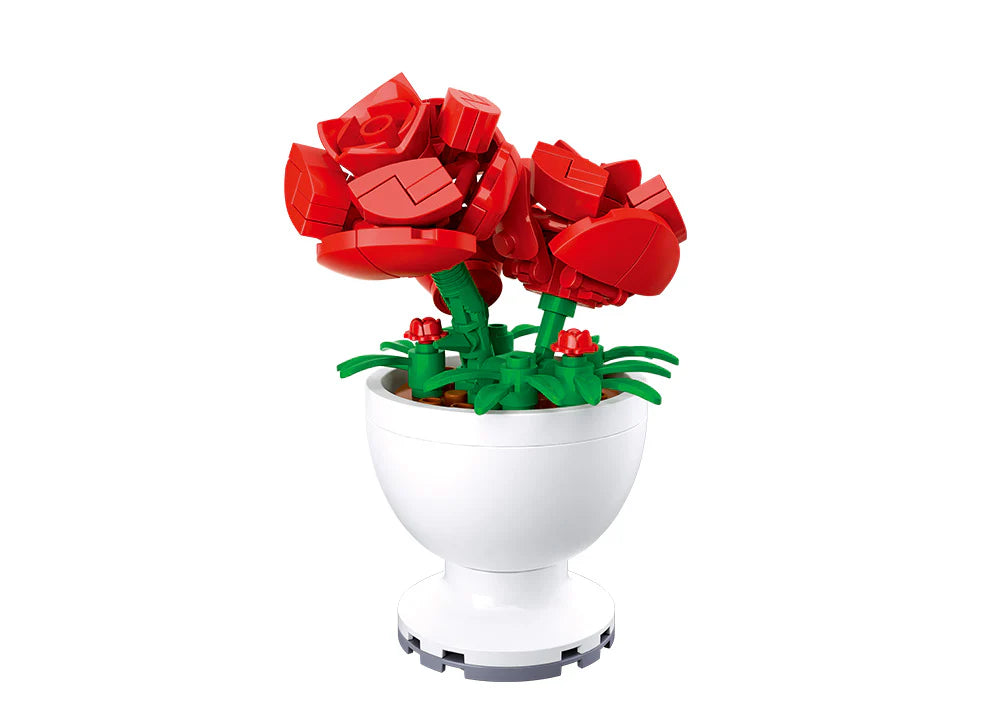 Sluban B 1077 F Potted Plants Lifelike Flowers CDU 6 Assorted