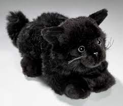 Soft Cat Black Lying 36cm