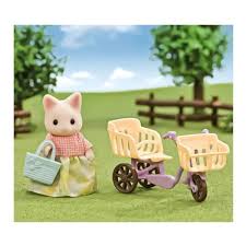 Sylvanian Families 5680 Floral Cat Mom and Bicycle
