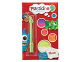 Flair Fluro Plasticine Modelling Clay With Tool - 1 Pack with 9 Assorted Colours