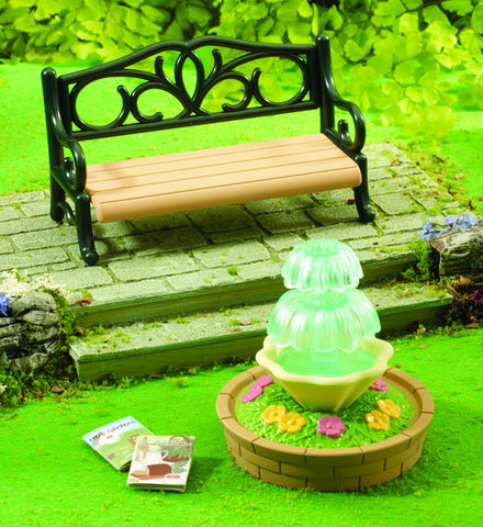 Sylvanian Families Ornate Garden Bench and Fountain 4535