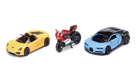 3 Piece Sports Car & Motorbike Set