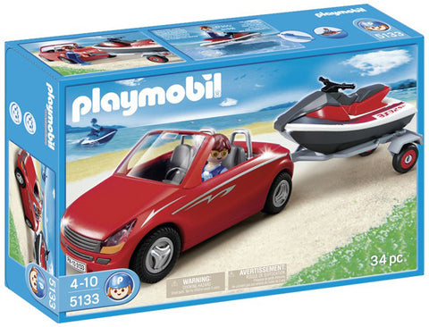 Playmobil Red Convertible and Watercraft 5133