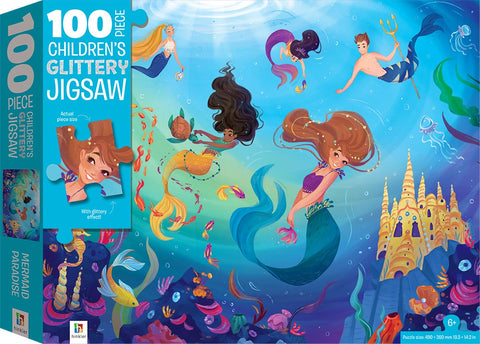 Childrens Glittery Jigsaw 100pc - Mermaids