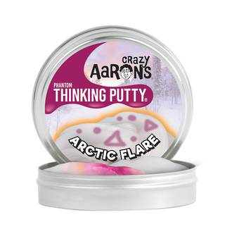 Logical Toys Aarons Thinking Putty - Artic Flare UV Reactive Icy Shimmering Glitter 10cm af020