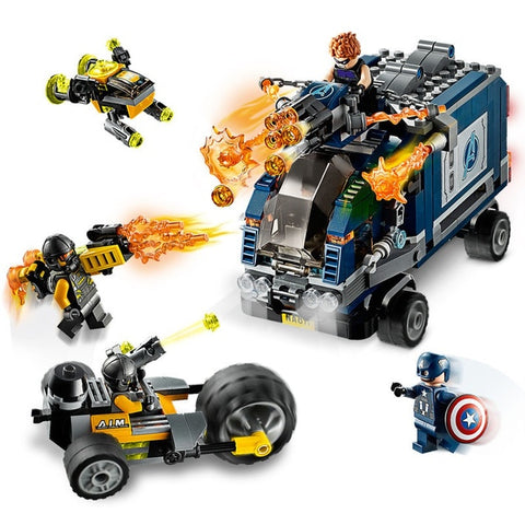 LEGO Marvel Avengers Truck Take-Down 76143 Captain America and Hawkeye  Superhero Building Toy (477 Pieces) 