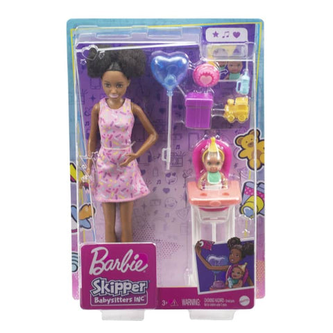 Barbie Skipper Babysitters Playset - Birthday (Black Hair)